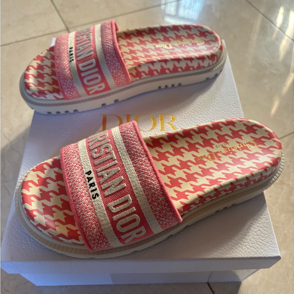 Christian Dior Pink Slide Sandals